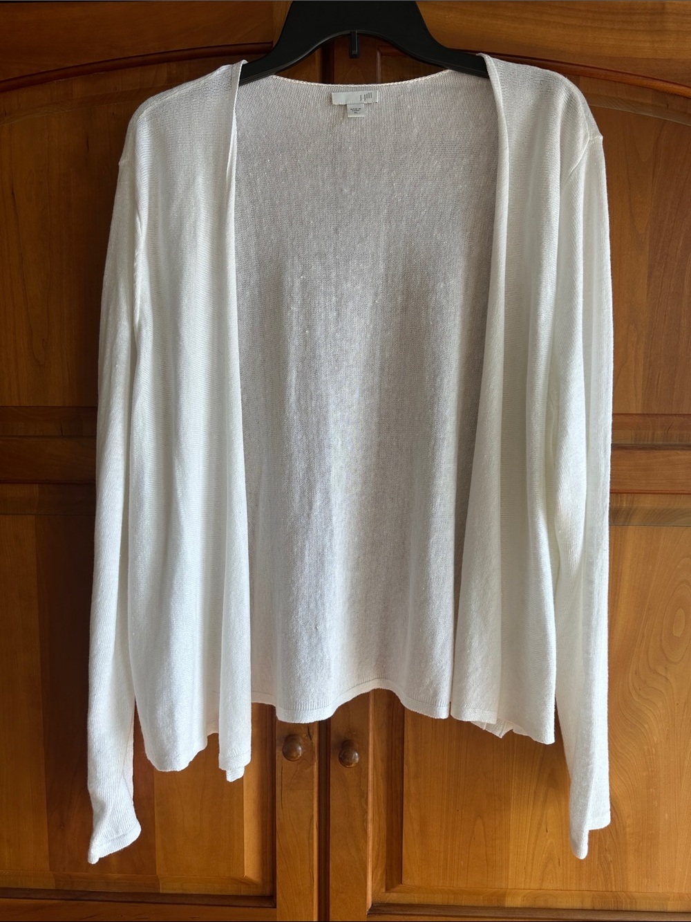 J. Jill Open-Front White Lightweight Cardigan, XL, Linen/Cotton/Modal blend, EUC
